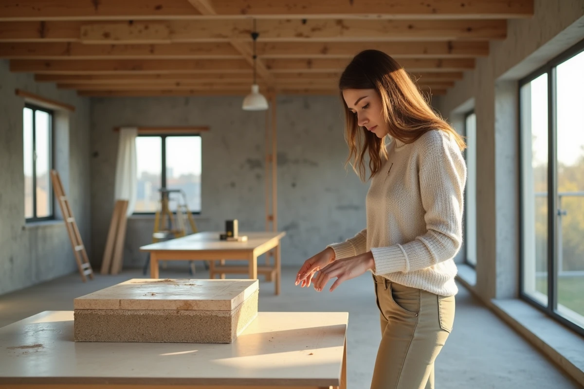 Architecte étudiant des modèles de fondations dans une maison
