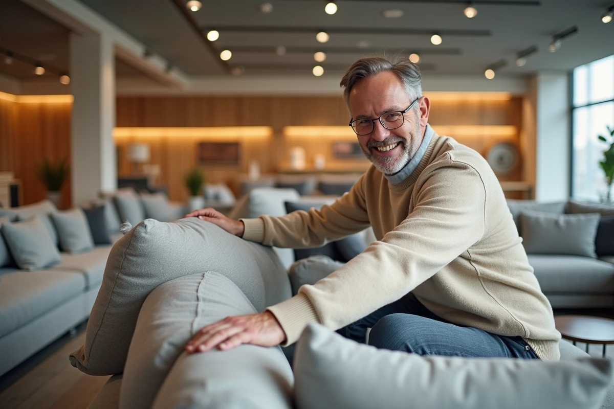 Homme vérifiant la texture d